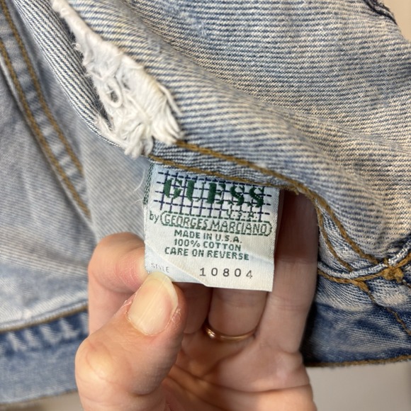 Guess Denim Jean Vest Georges Marciano Men's XL Style 10804 VTG 80's Distressed - Picture 9 of 16